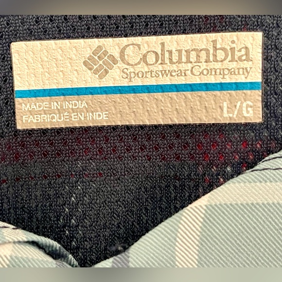 “COLUMBIA” MEN’S PLAID BUTTON-UP LONG SLEEVE DRESS SHIRT, SIZE LARGE - Picture 7 of 9